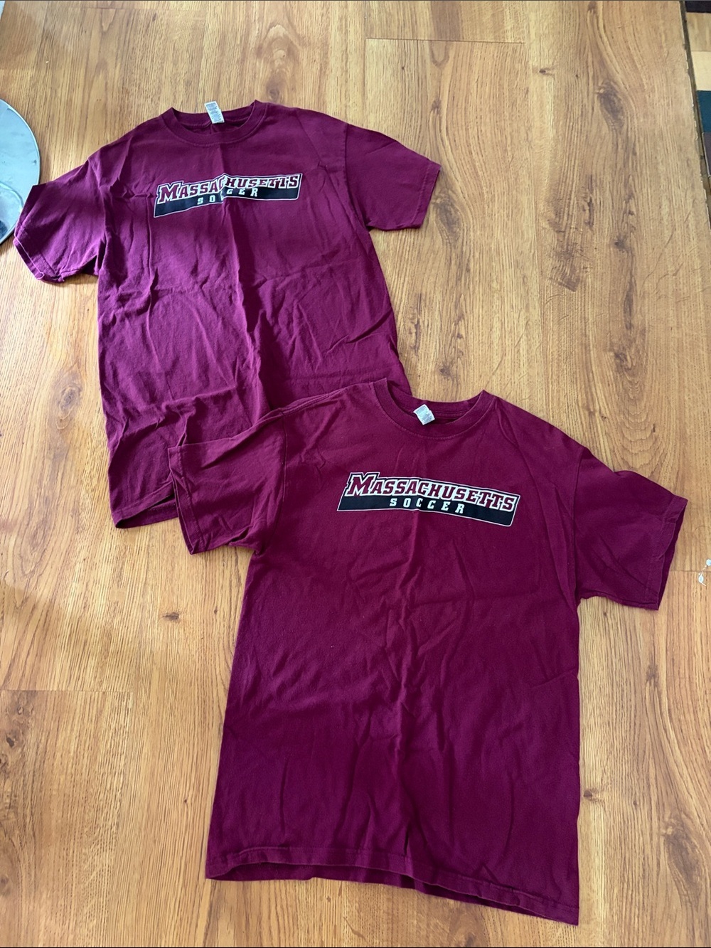 Massachusetts Soccer Men's T-Shirt - Maroon Size Med, Set of 2